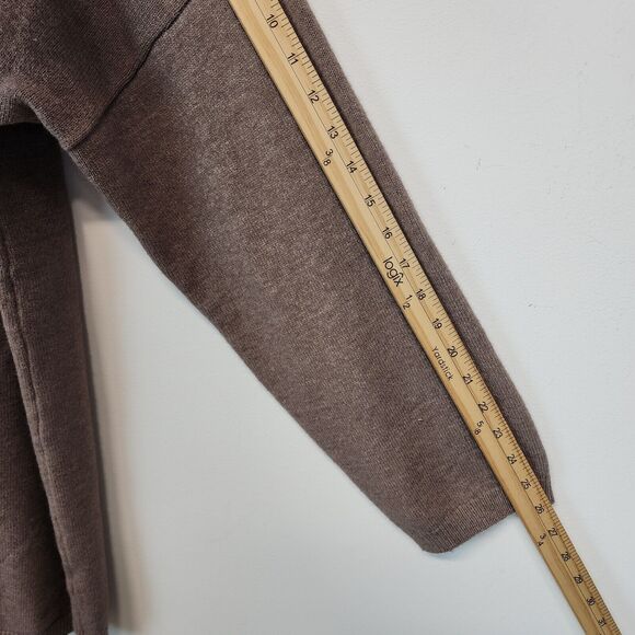 Made With Love Snap Front Cardigan Sweater Size XL Taupe Round Neck Soft Boxy - Picture 10 of 16